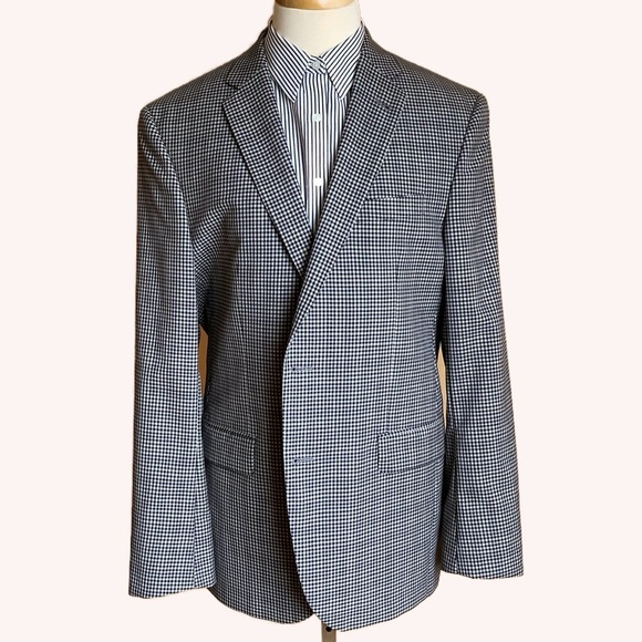 JACK VICTOR Wool Plaid Check Blazer Size 42 - Picture 1 of 16